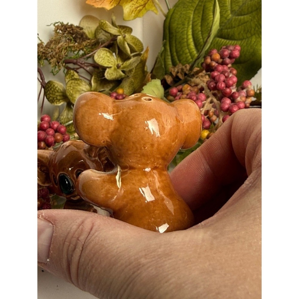 Vintage Koala Bear Salt and Pepper Shaker Set Ceramic Brown Glossy Australian - Picture 7 of 10